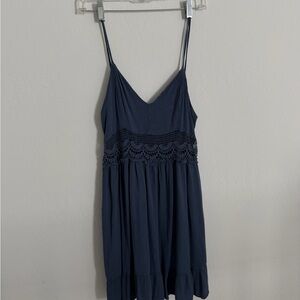 Jolt Deep Blue Textured Sleeveless Top